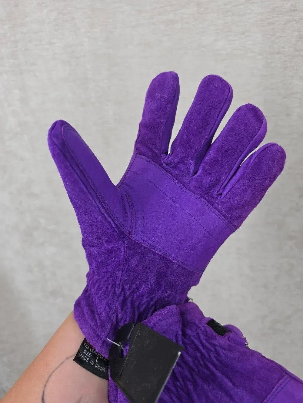 Wilsons Leather Royal Purple Suede Winter Gloves Faux Sherpa Lining